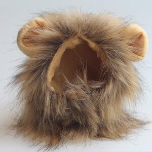 GABOSS Cat Lion Mane Costume Wig Adjustable Pet Headpiece Tan One Size